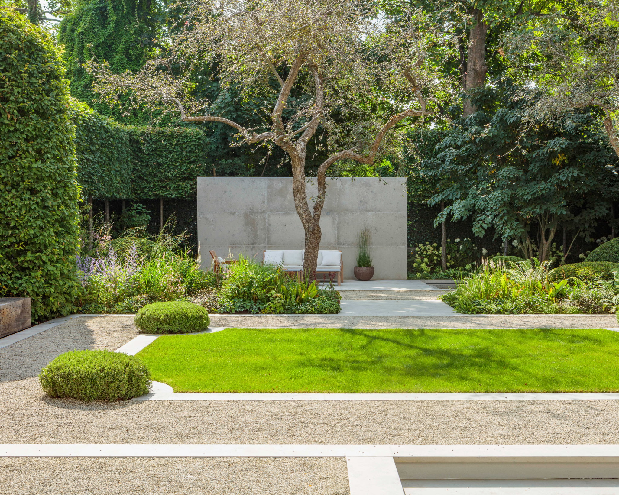 Professional landscaping project showcasing completed outdoor transformation